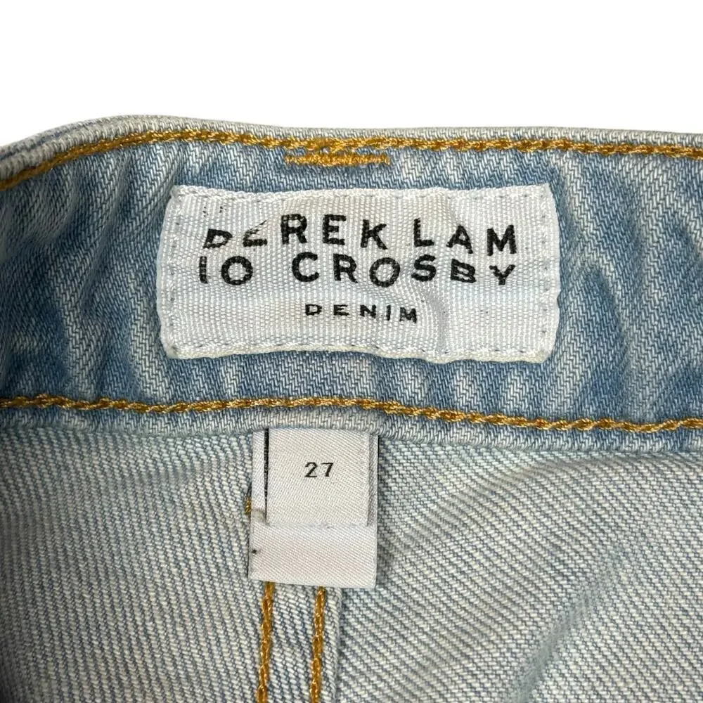 Derek Lam 10 Crosby Light Wash Zuri Cropped Wide Leg Pant Size 27 - Picture 8 of 11